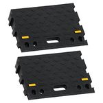 BISupply Rubber Curb Ramp 4 Inch Rise Wedge Set - 2pk Car Ramps Interlocking Curb Ramps for Driveway and Sidewalk