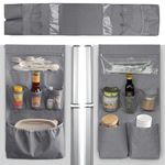 THYGIFTREE Mini Fridge Organizer for Dorm Office 11 Pockets 65.7 x 12.8 In Over the Fridge Caddy Storage Organization Dorm Room Essentials Hold Flatware, Paper Plates, Seasonings