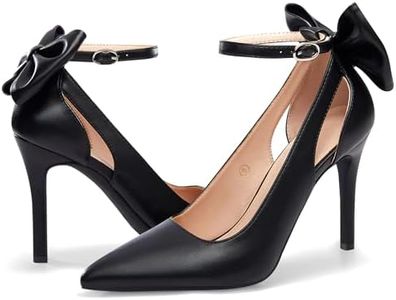 PiePieBuy Women's Pointed Toe High Heels Ankle Strap D'Orsay Pumps Shoes Bow Wedding Bowtie Back Dress Sandals