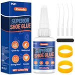 Protado Shoe Glue 35g, Clear Super Glue for Shoe Repair with Anti-Clog Cap, Quick Dry Waterproof Professional Grade Adhesive for Rubber Soles Heels Leather Sneakers Boots Sandals and More, 1 Pack