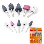 Malfah Abrasive Bur Bits Mounted Stone Shank Grinding Wheel Head Ceramic Grinding Burr Wheel Rotary Tools Set Deburring Polishing 10pcs Set 3-6mm Maf