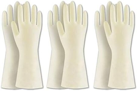 BOOMJOY 3 Pairs Cleaning Gloves, Nitrile Rubber Kitchen Gloves Heavy Duty for Cooking, Washing Kitchen, Bathroom, Car & More (Large)