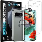 Inskin Screen Protector for Google Pixel 9 Pro XL (6.9 inch, 2024) – 3-Pack Tempered Glass for Screen & 3-Pack for Camera Lens, Fingerprint ID Support, Plasma Coating, Case-Friendly Design