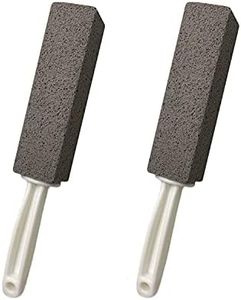 ddLUCK 2 Pack Pumice Cleaning Stone with Handle, Toilet Bowl Cleaner Toilet Brush with Non-Slip Long Plastic Handle for Kitchen/Bath/Pool/Household Cleaning