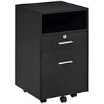 Vinsetto Mobile File Cabinet Lockable Storage Unit Cupboard for A4 Letter Home Filing Furniture for Office, Bedroom and Living Room, 39x40x65cm, Black