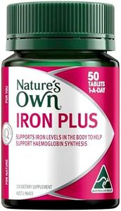 Nature's Own Iron Plus with Folic Acid, Vitamins C, B6, & B12 - Supports Healthy Immune System Function - Supports Energy Levels - Supports Healthy heamoglobin formation - 50 Tablets