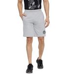 Van Heusen Men Knit Shorts - Cotton Rich - Smart Tech, Easy Stain Release, Anti Stat, Ultra Soft, Quick Dry_70014_Grey Melange_XL