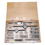 KALANJARI Tap and Die Set (2mm - 10mm) | Complete Metric Threading Kit in Wooden Storage Case | Professional Metalworking Tools (Pack of 1 Set)