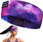 LC-dolida Bluetooth Headband Headphones, Starry Sleep Mask with Bluetooth Headphones Sleeping Headband Sleep Headphone Bluetooth Headband with Thin Speaker Microphone Handsfree Best Gift Ideas