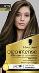 Schwarzkopf Oleo Intense Permanent Oil Colour 5-10 Light Brown Hair Dye, 100% Grey Coverage, Conditioner with HaptIQ System, Long-Lasting Colour, Ammonia Free Hair Dye