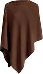 PULI Women's Versatile Knitted Shawls Scarf Poncho Sweater with Buttons Lightweight Spring Summer Fall Wraps caramel