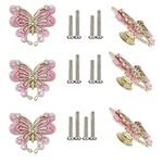 brandname Ackron Creative Butterfly Cabinet Knobs Zinc Alloy for Dresser Drawer Cupboard Wardrobe Knobs Home Furniture Decoration Pulls 6 Pieces (Pink)