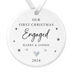 Personalised Our First Christmas Engaged Bauble, Custom 1st Xmas Engaged Ornament, Fiancé Gift, Couples Gift, Christmas Ornament, Engagement Gift