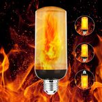 Phydge LED Flame Bulb, E26 Base Flame Effect Bulb with 3 Modes, Flickering Light Bulb for Halloween, Christmas, Party, Indoor and Outdoor Home Decoration (1 Pack)