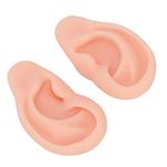 Human Ear Model, 1 Pair Soft Silicone Simulation Ear Model, Flexible Fake Ear, Realistic Body Parts for Piercing Practice, Earrings Jewelry Display, Teaching Tool(1#)