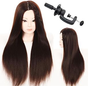 28"Cosmetology Mannequin Head Hair Styling Head Professional Hairdresser Head Manikin Doll Head Synthetic Fiber Hair with Free Clamp …