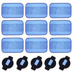 neutop Microfiber Cleaning Cloths Washable Wet Mopping Pads Water Wick Caps Kit Replacement Compatible with iRobot Braava 300 Series 390, 390t, 380, 380t, 320, with 9 Wet Mopping 5 Wick Cap.