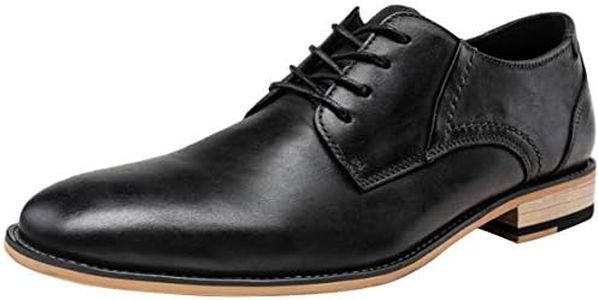 Jousen Men's Dress Shoes Leather Classic Formal Mens Oxfords Retro Derby Oxford, Retro Black, 11