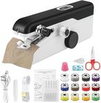 Handheld Sewing Machine, Mini Portable Electric Sewing Machine, Electric Hand Stitching Machine for Beginners Adult,Fast Stitch Suitable for Clothes, Fabrics, DIY Home Travel (Black)
