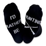 TSOTMO Hunting Lover Gift I'D Rather Be Hunting Funnt Birthday Gift Hunter Socks for Dad Husband Boyfriend Papa (C-Hunting Socks)