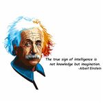 Sticker Yard Albert Einstein Imagination Quote Vinyl Wall Sticker for Living Room/Bedroom/Office and All Decorative Wall Stickers Size 76X55CM