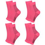 4 Pairs Plantar Fasciitis Socks Neuropathy Socks Ankle Compression Socks for Women Men Medical Ankle Support Brace Wide Calf Compression Socks for Flying, Running