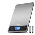 Drcowu Digital Kitchen Scales with Large LCD Display, Food Weighing Scale 15kg for Cooking Bakery, Electric Baking Scales with Tare Function, Grams and Oz, Backlight LCD, 1g/0.1oz Accuracy