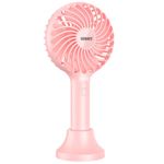 HonHey Handheld Fan Portable, Mini Hand Held Fan with USB Rechargeable Battery, 4 Speed Personal Desk Table Fan with Base, 3-10 Hours Operated Small Makeup Eyelash Fan for Women Girls Kids Outdoor