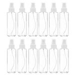 ferater 12 Pack Fine Mist Clear Spray Bottles 120 Ml (4 Oz) with Pump Spray Cap, Reusable and Refillable Small Empty Plastic Bottles for Travel, Essential Oils, Perfumes