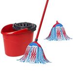 Vileda Super Twist 3-Action XL Mop and Bucket System with 1 Extra Refill | String Mops | Perfect Mop for Floors| Machine Washable Mop Head| Easy Wringing