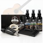 WAN2TLK 9Pcs Guitar Cleaning Kit, Guitar Maintenance Kit Includes Fret Polish, Cleaning Solution, Fretboard Lemon Oil, String Cleaning & Polish, String Cleaner, String Tuner, Masking Tape, 2 Cloth