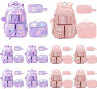 Fitvc 10 Pack Cute Girls Backpack with Lunch Box set for Girls