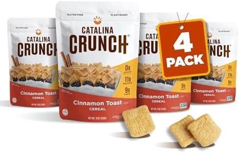 Catalina Crunch Cinnamon Toast Cereal 4 Pack | Low Carb, Sugar Free, Gluten Free | Keto Snacks, Vegan, Plant Based Protein