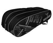WILD MODA Passion Pro Premium 3-Compartment Badminton & Tennis Racquet Bag – Lightweight, Durable, and Padded Unisex Design for Men, Women, Youth & Players of All Levels (Black & Grey)