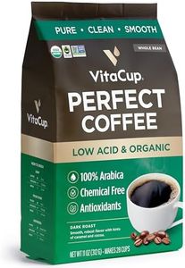 VitaCup Perfect Low Acid Coffee Beans, USDA Organic & Fair Trade, Mycotoxin Free, Dark Roast Guatemala Single Origin, Clean & Pure, Low Acidity, Whole Bean Coffee, 11 ounces