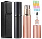 5ML Travel Perfume Atomizer Refillable for Men & Women | Empty Perfume Spray Bottle - for Portable Aftershave, Cologne Sprayer, Fragrance Dispenser in Purse (Black & Gold)