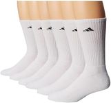 adidas Women's Cushioned Areready Crew Socks 6 pair, White/Black, 5-10