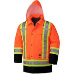 Pioneer Winter 7-in-1 Parka Jacket - High Vis Waterproof Safety Jacket with Detachable Hood - Stay Warm in -46°C - Orange