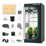 MARS HYDRO 3x3 Grow Tent Kit Complete 150W TS1000 Dimmable Full Specturm 2.3x2.3x5.2FT Grow Tent Complete System 27"x27"x63" Grow Tent 1680D Indoor Grow Kit with 4" Inline Fan Filter Kit