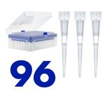 10uL Filter Pipette Tips - Universal Lab Pipette Tips - Sterile Pipette Tips 10 ul - Tips for Pipette - DNase/RNase/Pyrogen Free, Low Binding, 1 Rack of 96 Tips