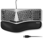 Macally Wired Ergonomic Keyboard for Mac - Compatible Backlit Apple Keyboard with Wrist Rest (Curved for Comfort) Ergo Split Keyboard for MacBook Pro/Air, iMac, Mac Mini