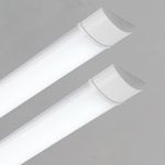 Sundertech LED Light Batten 4FT, Integrated Tube Light 4FT 1.2m 3750lm 6500K Cold White Wall Ceiling Mount for Garage Kitchen Office Cellar Shop Basement Warehouse Shed (4FT 120cm *2 Packs)