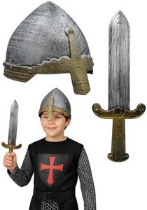 Nicky Bigs Novelties Medieval Viking Crusader Knight Helmet and Medieval Dagger Costume Prop