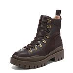 Vionic Jaxen Women's Arch Supportive Combat Boots, Chocolate Waterproof Leather, 5 UK