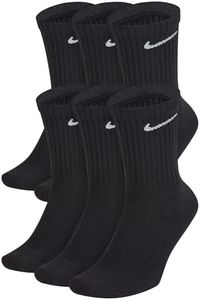 Nike Men's Everyday Cushion Crew Training Socks (6 Pair), Black/White, M