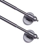 WL.Rocaille Magnetic Curtain Rods for Metal Doors and Window, 16 to 28 Inch 2 Pack Silver Window Rods Multi-Use Adjustable Magnetic Towel Bar (16 to 28 inch 2 pack, Pewter)
