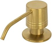 Akicon Soap Dispenser for Kitchen Sink, Brass Body Construction, Refill from The Top, Commercial Grade Liquid Dish Dispensers Pump, Built in Design with Large 17 oz Bottle(Brass Gold)