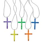 Fun Express Glow Stick Cross Necklaces - 50 Pieces - Religious Party Favors and Giveaways