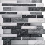 Art3d 10-Sheet Premium Self-Adhesive Kitchen Backsplash Tiles in Marble, 30cm x 30cm Faux Marble Tiles