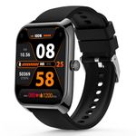 Smart Watch(Answer/Make Call), 2.02" Smartwatch with Blood Oxygen Heart Rate Sleep Monitor, IP68 Waterproof Fitness Tracker 100+ Sports Modes Compatible with iOS Android for Men Women